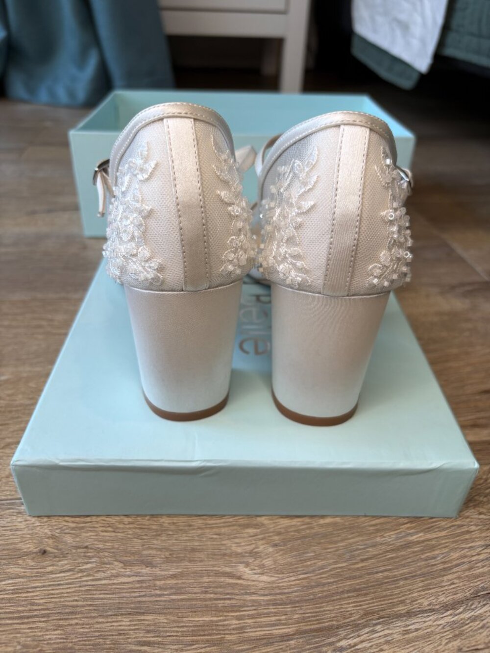 Bella Belle "Carla" - Floral Beaded Lace D’Orsay Block Heels (Size 9) - Picture 6 of 12